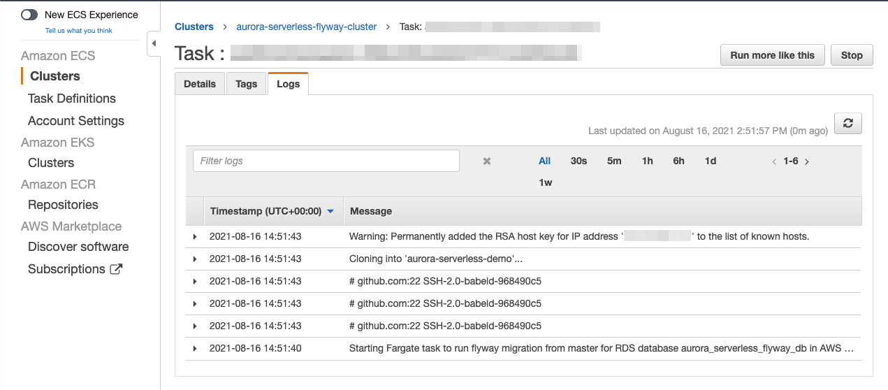 Fargate Task Logs